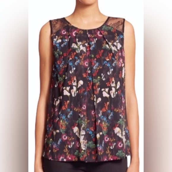 Alice + Olivia Bertha Lace Shoulder Tank no size‎ - Picture 1 of 10